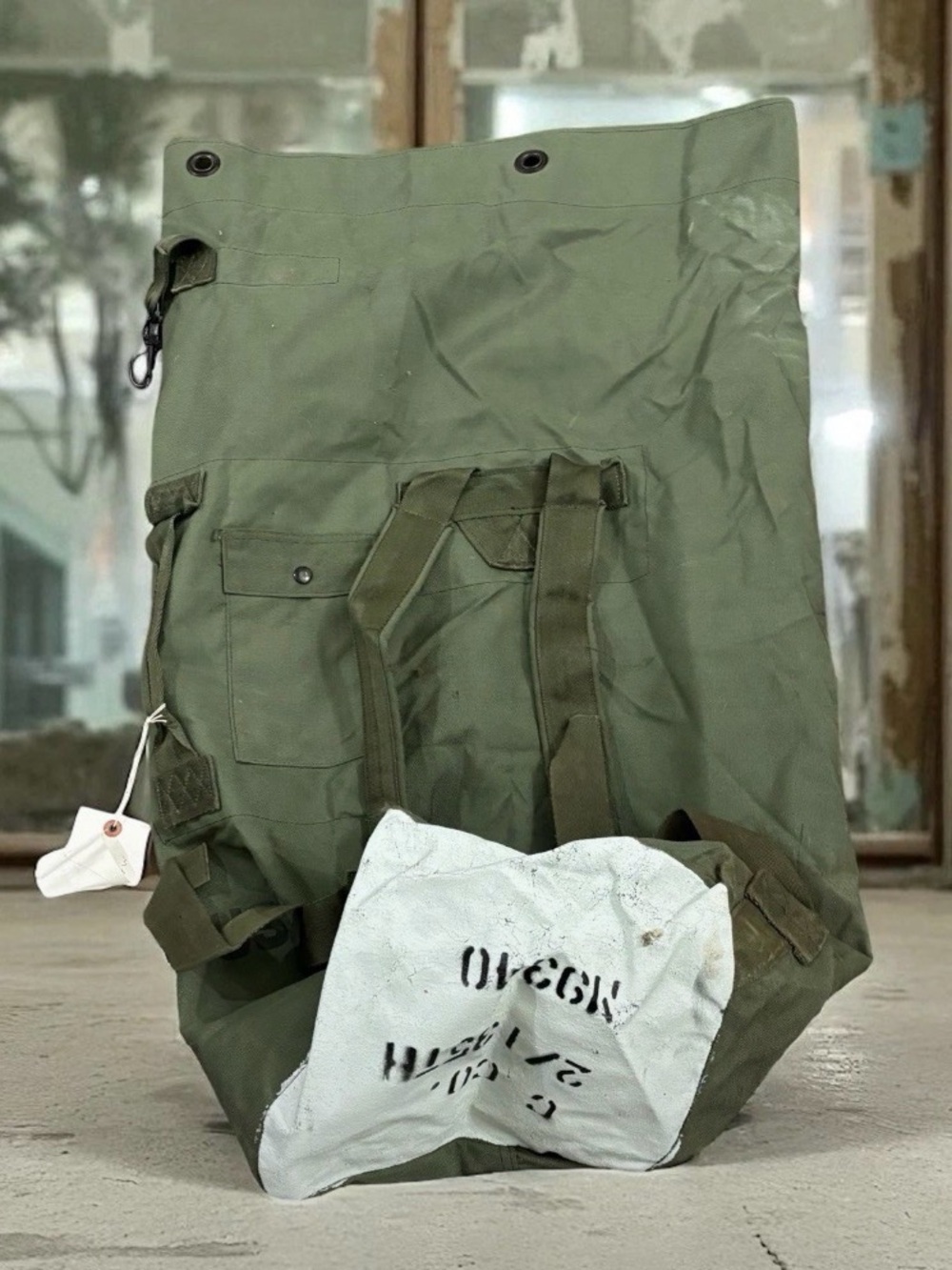 Olive Green Tactical Canvas Duffel Bag - Men